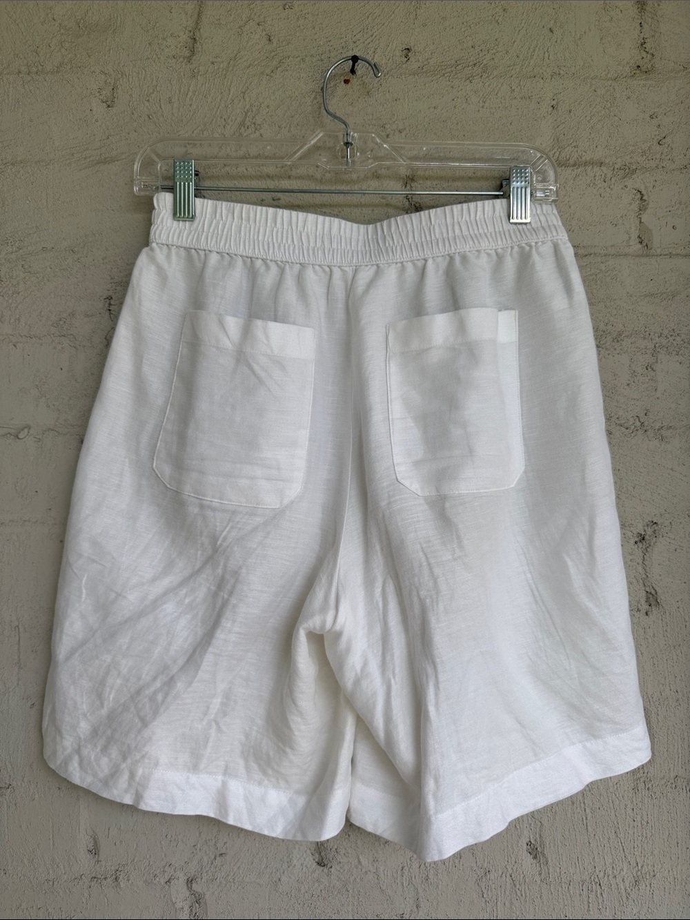 LOFT White Linen Relaxed Fit Shorts w Elastic Waist Size XS - Picture 4 of 11